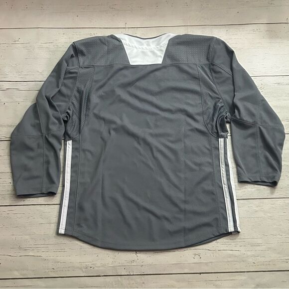 Adidas AdiTeam STK Youth 3-Stripe Hockey Jersey Gray Youth size L/XL - Picture 2 of 7